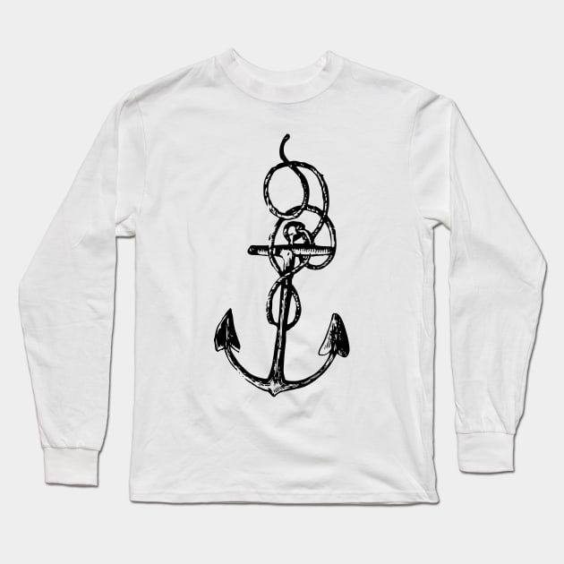 Anchor with rope Long Sleeve T-Shirt by FisherCraft